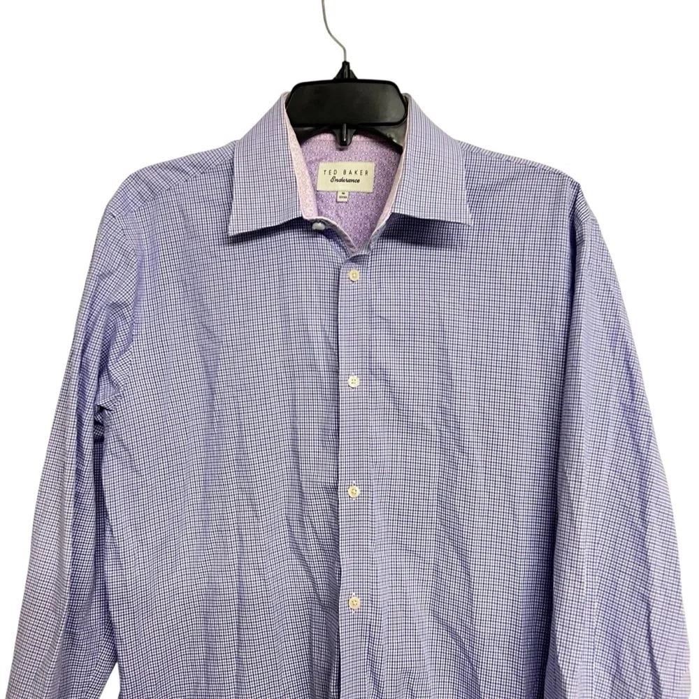 Men’s Ted Baker Endurance Checkered Button Down Dress Shirt - Picture 2 of 5
